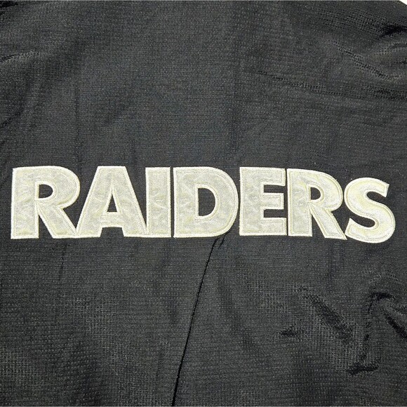 VTG Reebok Oakland Raiders On Field NFL Team Apparel Jacket Mens Size L 1/4 Zip - Picture 12 of 16
